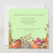 Farbenfrohe Herbstuntergänge Erntedank Grün Abende Einladung (Rückseite)