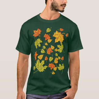 Farbenfrohe Herbstwälder Natur Botanische Blätter  T-Shirt