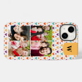 Farbenfrohe Herz-Custom Monogram 4-Fotos Case-Mate iPhone Hülle (Rückseite (Horizontal))