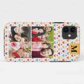 Farbenfrohe Herz-Custom Monogram 4-Fotos Case-Mate iPhone Hülle (Rückseite (Horizontal))