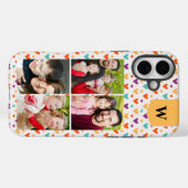 Farbenfrohe Herz-Custom Monogram 4-Fotos Case-Mate iPhone Hülle (Rückseite (Horizontal))