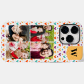 Farbenfrohe Herz-Custom Monogram 4-Fotos Case-Mate iPhone Hülle (Rückseite (Horizontal))