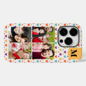 Farbenfrohe Herz-Custom Monogram 4-Fotos Case-Mate iPhone Hülle (Rückseite (Horizontal))