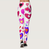 Farbenfrohe Herz-Leggings Leggings (Rückseite)