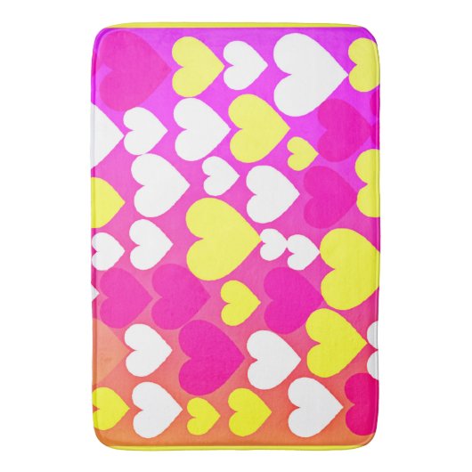 Farbenfrohe Herz-Liebe-Muster Badematte (Vorderseite Vertikal)