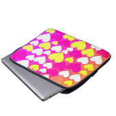 Farbenfrohe Herz-Liebe-Muster Laptopschutzhülle (Vorne Knopf)