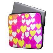Farbenfrohe Herz-Liebe-Muster Laptopschutzhülle (Vorderseite Links)