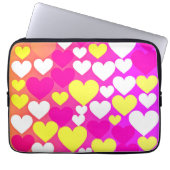 Farbenfrohe Herz-Liebe-Muster Laptopschutzhülle (Vorderseite)