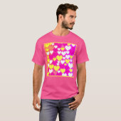 Farbenfrohe Herz-Liebe-Muster T-Shirt (Vorne ganz)