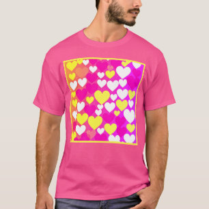 Farbenfrohe Herz-Liebe-Muster T-Shirt