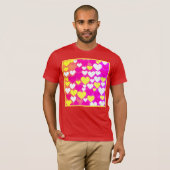 Farbenfrohe Herz-Liebe-Muster T-Shirt (Vorne ganz)