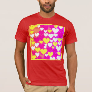 Farbenfrohe Herz-Liebe-Muster T-Shirt