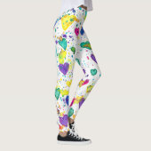 Farbenfrohe Herz-Liebe Paint Spritzer Leggings (Rechts)