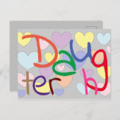 Farbenfrohe Herz Muster Fun Daughter Postkarte (Vorne/Hinten)