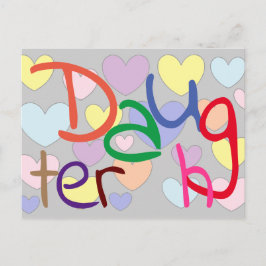 Farbenfrohe Herz Muster Fun Daughter Postkarte