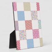 Farbenfrohe Herz-Quilt-Muster Fotoplatte (Seite)