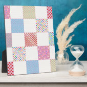 Farbenfrohe Herz-Quilt-Muster Fotoplatte (Seite)