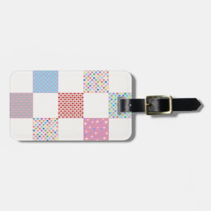 Farbenfrohe Herz-Quilt-Muster Gepäckanhänger