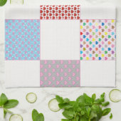 Farbenfrohe Herz-Quilt-Muster Handtuch (Gefaltet)