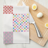 Farbenfrohe Herz-Quilt-Muster Handtuch (Viertel Falte)