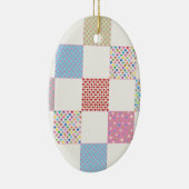 Farbenfrohe Herz-Quilt-Muster Keramikornament (Rechts)