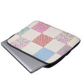 Farbenfrohe Herz-Quilt-Muster Laptopschutzhülle (Vorne Knopf)