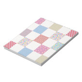 Farbenfrohe Herz-Quilt-Muster Notizblock (Rotiert)
