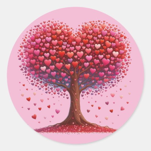 Farbenfrohe Herz-Shaped Treppers Runder Aufkleber (Vorderseite)