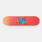 Farbenfrohe Herz Skateboard Deck (Horizontal)
