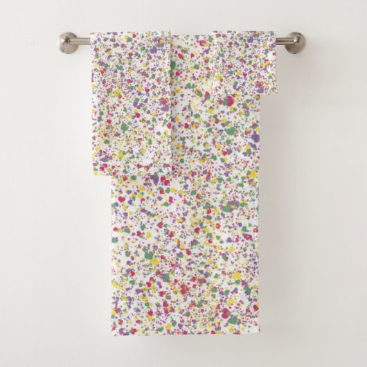 Farbenfrohe Herz Spritzer Farbe, Abstrakt Badhandtuch Set (Insitu)
