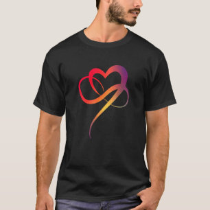 Farbenfrohe Herz Symbol Liebe Unendlichkeit signie T-Shirt