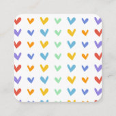 Farbenfrohe Herz trifft Retro Rainbow Baby Dusche Begleitkarte (Rückseite)