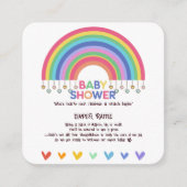 Farbenfrohe Herz trifft Retro Rainbow Baby Dusche Begleitkarte (Vorderseite)