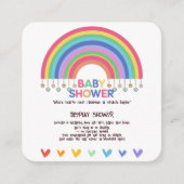 Farbenfrohe Herz trifft Retro Rainbow Baby Dusche Begleitkarte (Vorderseite)