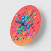 Farbenfrohe Herz-Uhr Runde Wanduhr (Winkel)
