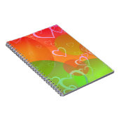 Farbenfrohe Herz- und Balloonmuster Notizblock (Rechte Seite)