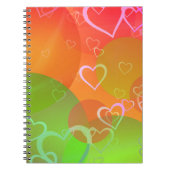 Farbenfrohe Herz- und Balloonmuster Notizblock (Vorderseite)