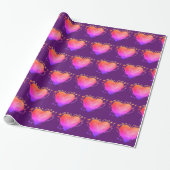 Farbenfrohe Herz Valentine Wrapping Paper Geschenkpapier (Ungerollt)