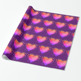 Farbenfrohe Herz Valentine Wrapping Paper Geschenkpapier