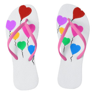 Farbenfrohe Herzblasen Flip Flops Badesandalen
