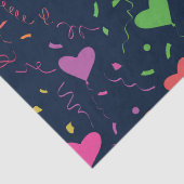Farbenfrohe Herzblasen mit Confetti Muster Seidenpapier (Detail)