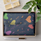 Farbenfrohe Herzblasen mit Confetti Muster Seidenpapier (Geschenk)