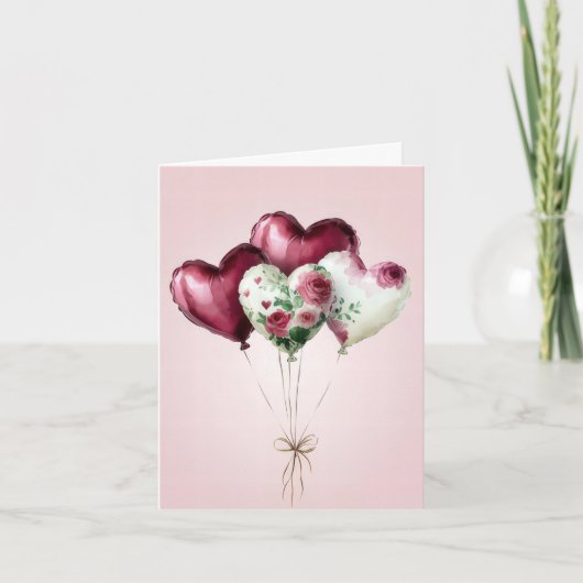 Farbenfrohe Herzblasen Valentins Gruß Karte (Vorderseite)