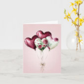 Farbenfrohe Herzblasen Valentins Gruß Karte (Gelbe Blume)