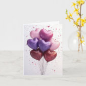 Farbenfrohe Herzblasen Valentins Gruß Karte (Gelbe Blume)