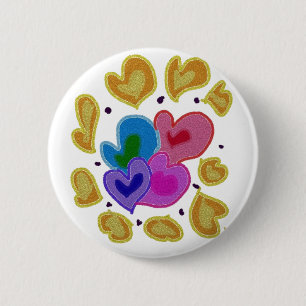 Farbenfrohe Herzdesign Button