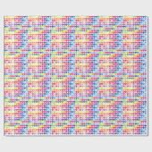 Farbenfrohe Herzdesign Geschenkpapier (Flach)