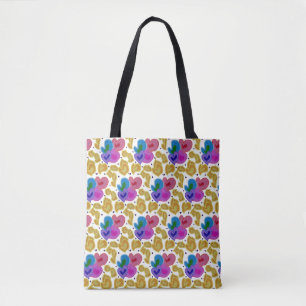Farbenfrohe Herzdesign im gesamten Druck Tasche