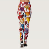 Farbenfrohe Herzdrucke Leggings - komfortabel und  (Rückseite)