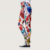 Farbenfrohe Herzdrucke Leggings - komfortabel und  (Links)